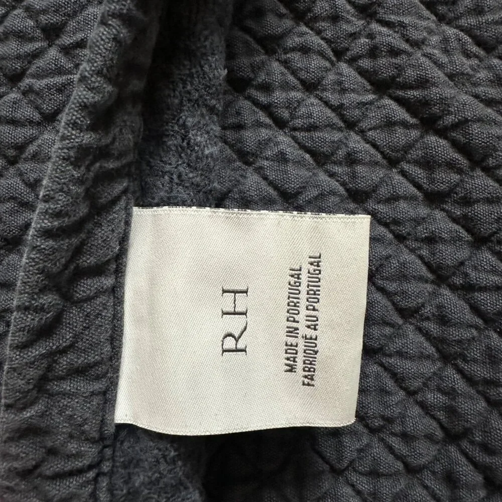 Restoration Hardware Quilted Pillow Shams Queen Size Set of 2 Dusty Blue Cotton